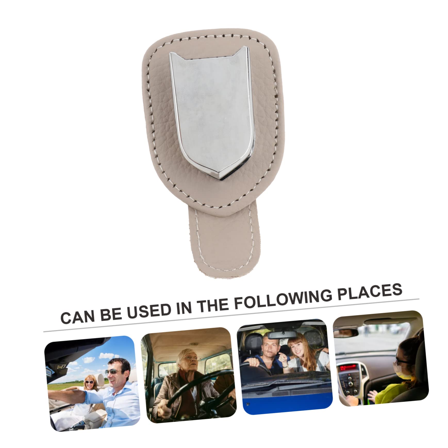 Ciieeo 2pezzi Porta Occhiali da Sole per Auto Clip in Pelle e Inossidabile Porta Biglietti per Occhiali da Vista per Aletta Parasole per Auto