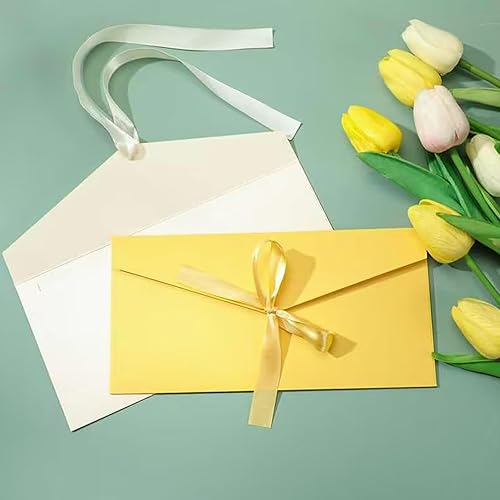 Miniatura 6 de Fulmoon 96 sobres para tarjetas de regalo, sobres coloridos con lazo, sobres decorativos con cinta, bonitos sobres de tarjetas de felicitación de