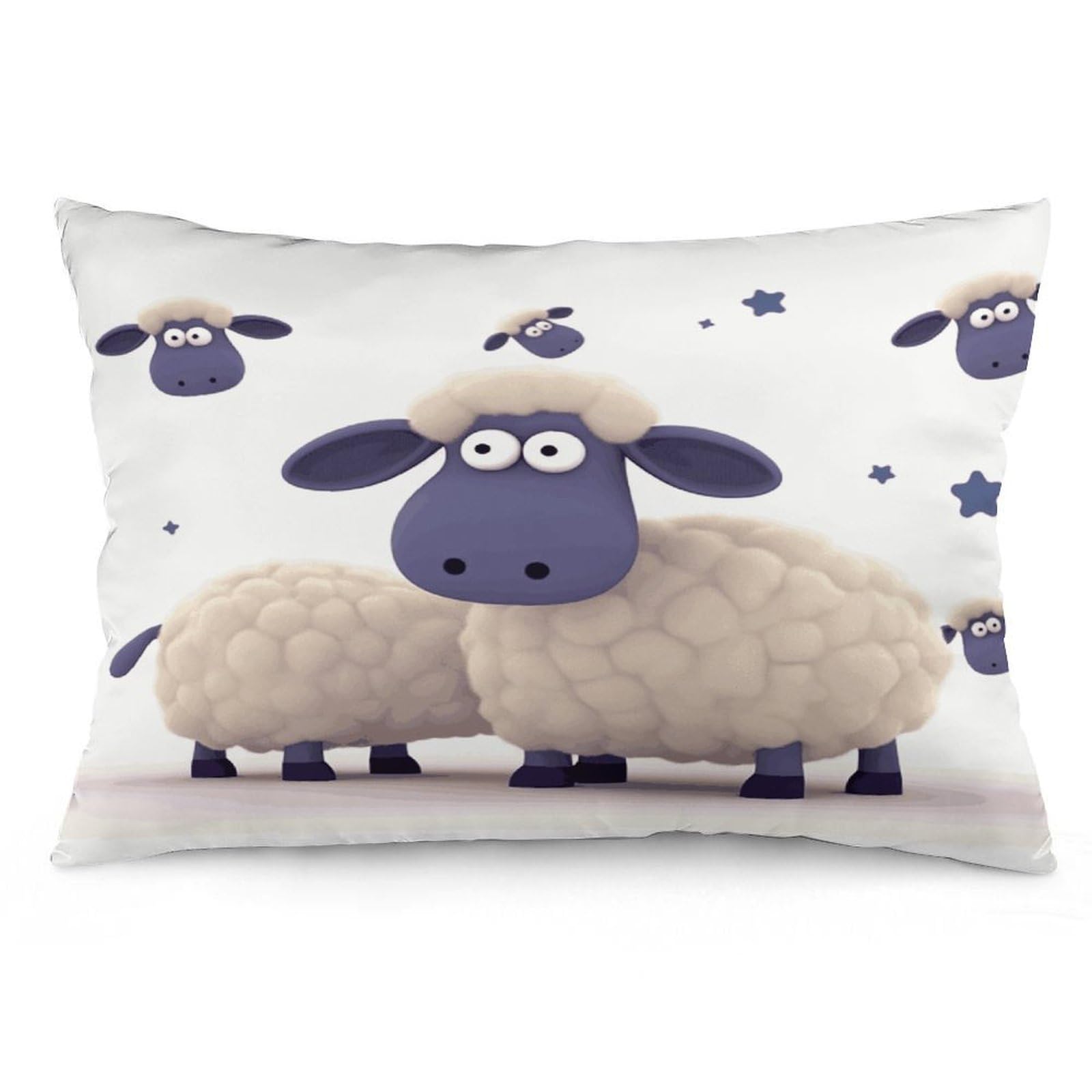 Wsoihfec Style Sheep Throw Pillow Covers Decorative, Pillow Cases Soft Plush, Modern Farmhouse Boho Cushion Cover For Bed Couch Sofa Living Room Spring Decor12 X20