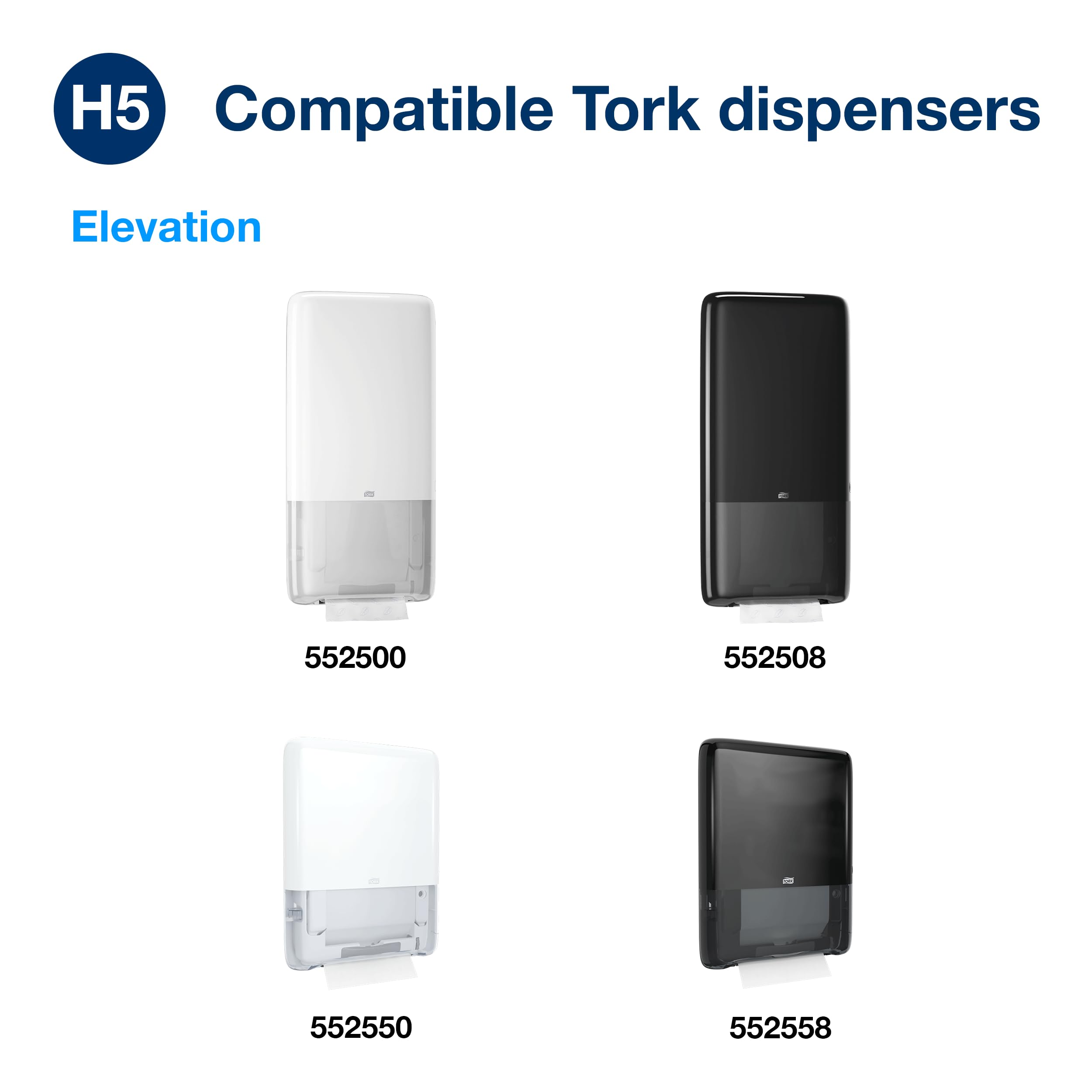 Tork PeakServe Endlos-Papierhandtücher Weiß H5, Universal-Qualität, komprimiert, 12 × 410 Tücher, 100585, Mittel
