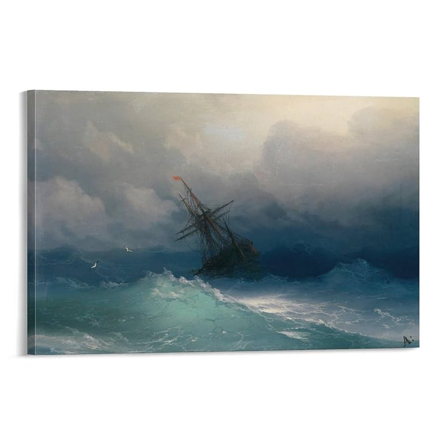 Amazon.co.jp: イヴァン・アイヴァゾフスキー《嵐の海の船、1887