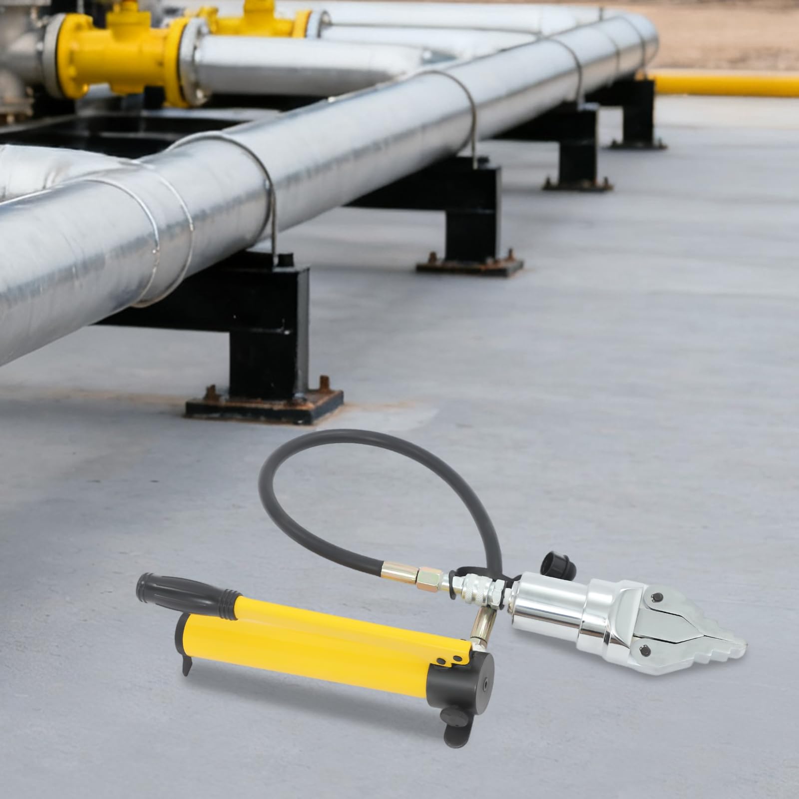 Hydraulische Flanschspreizer, Arbeitsdruck 70 MPa, max. Spreizweite 55 mm, Tragbar Flanschspreizer Set mit Spreizer + Handhydraulikpumpe, für Rohr- und Ventilwartung