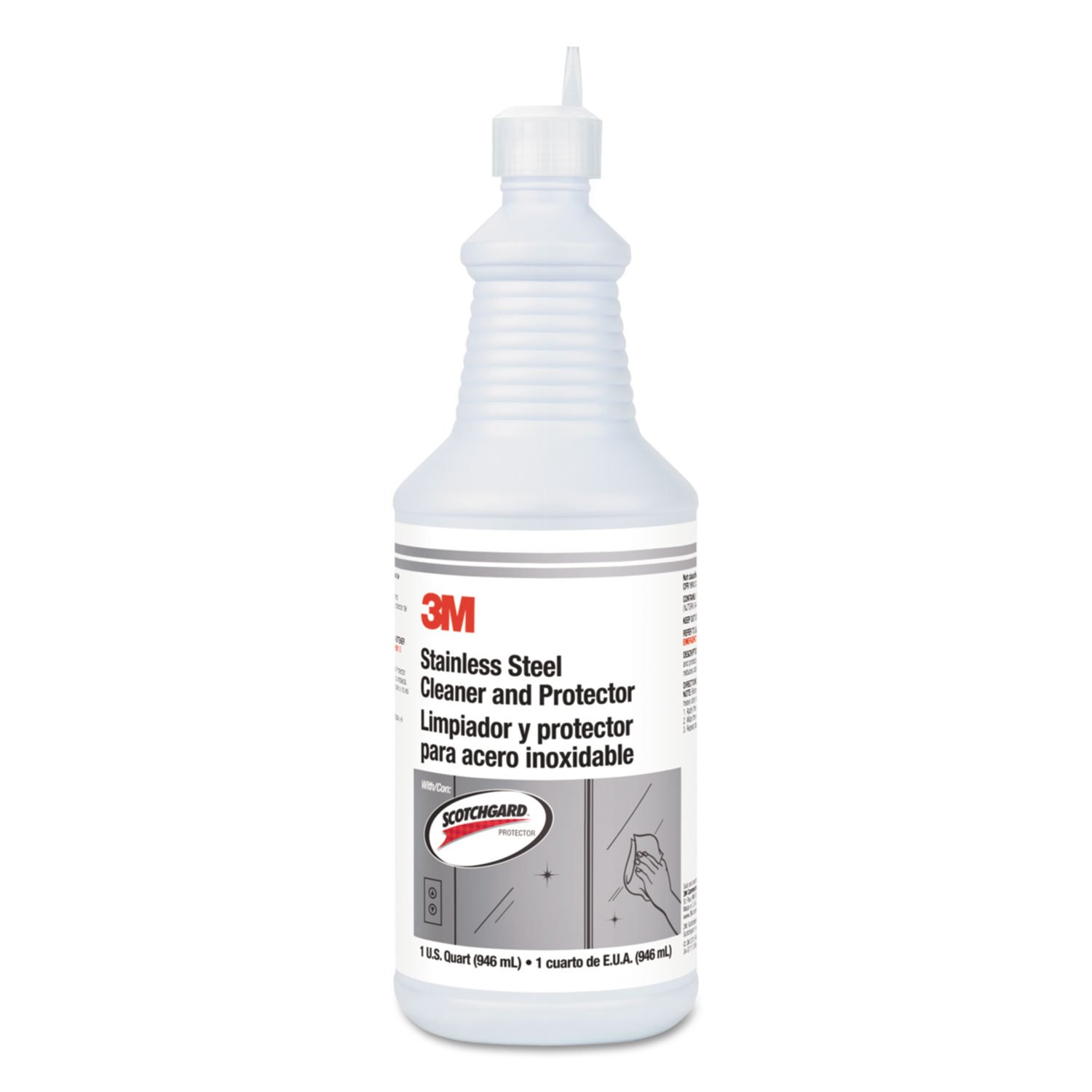 3M Stainless Steel Cleaner & Polish, Unscented, 32 oz Bottle, 6/Carton