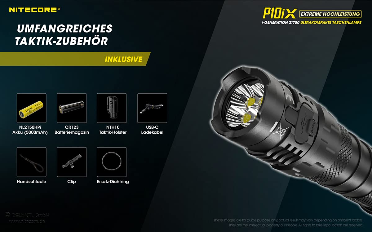 Nitecore Lampe torche P10iX Noir