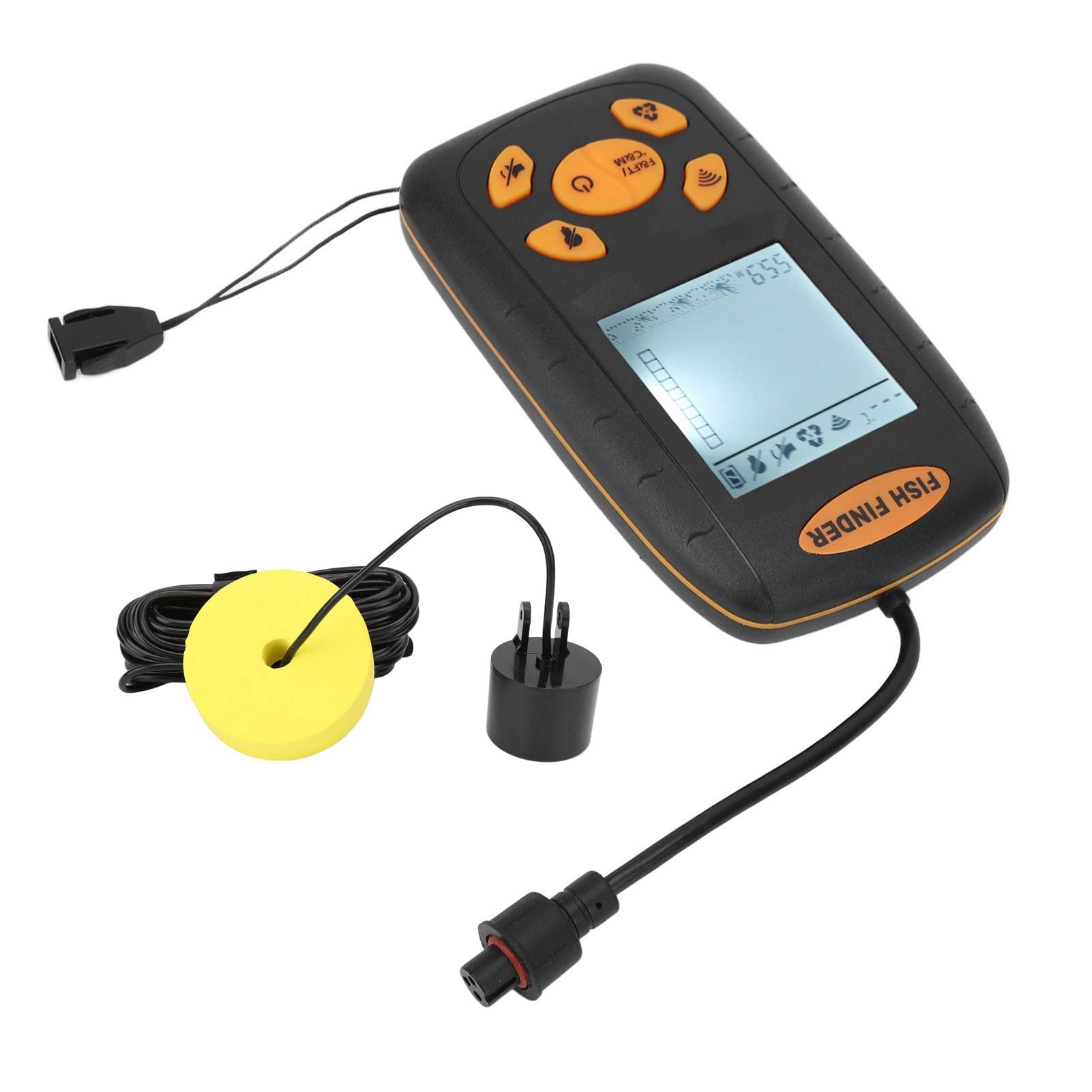 Ecoscandaglio portatile con display LCD, sensore sonar portatile per ecoscandaglio per la pesca sul lago in barca in kayak, ecoscandaglio con portata di 100 m per acqua salata