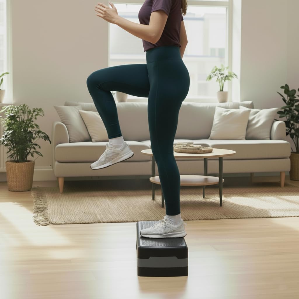 VirtuFit Essential Aerobic Fitness Planche à stepper réglable en hauteur et antidérapante pour aérobic, gymnastique et fitness