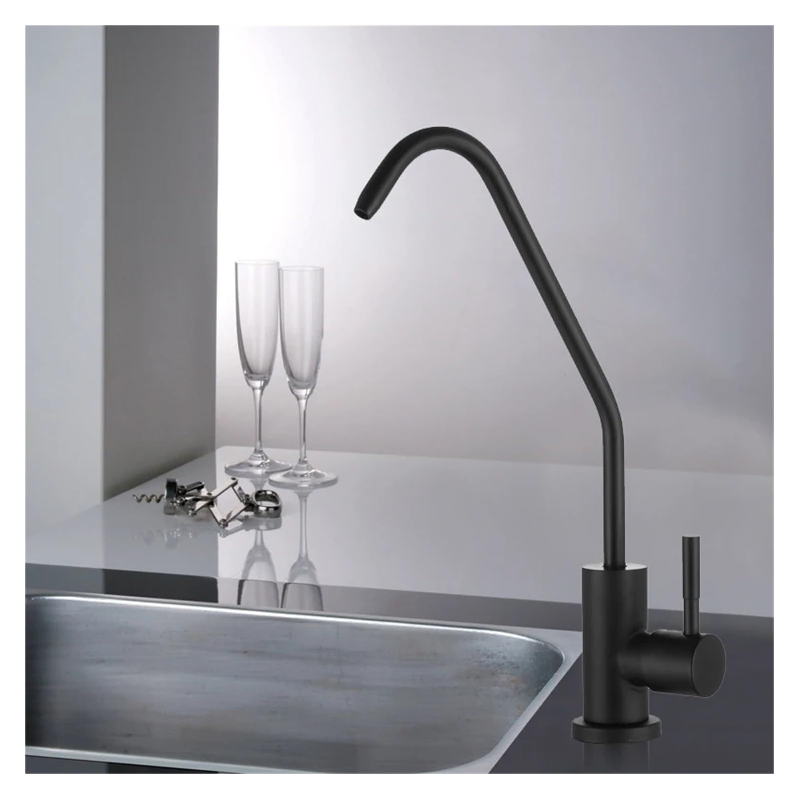 Mezclador de Filtro de Agua de Cocina, Grifo Giratorio de 360 ​​Grados, de Acero Inoxidable (Color : 03)