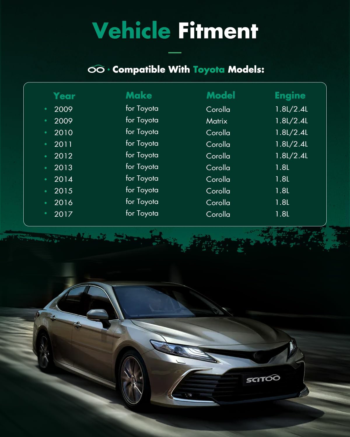 Coilover Suspensions Shock Struts Kits Assembly SCITOO Full Set Shocks Struts Kits fit for 2009-2017 for Toyota Corolla /2009 for Toyota Matrix