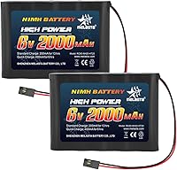 Vista 1 de melasta Batería receptora RC 6V 2000mAh recargable NiMH Receptor RX Paquete de baterías compatibles con Futaba RC Airplane Servo Controller Hitec