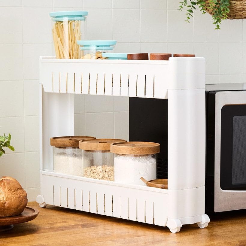 Lakeside Space Saving Countertop Storage Cart Organizer