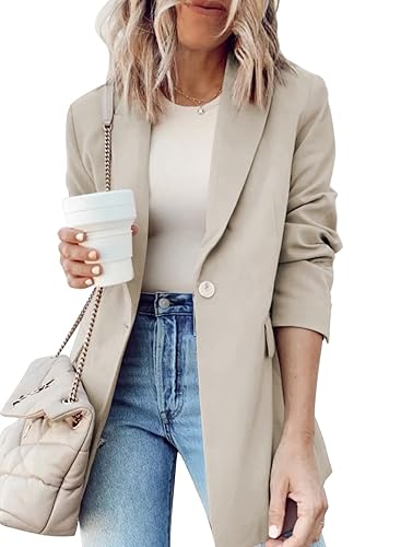 Dokotoo Womens 2024 Fashion Spring Lapel Collar Buttons Blazer Jackets