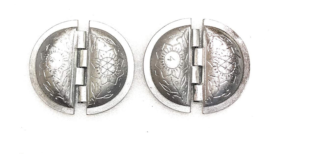 DiBha Aluminium Gujiya Maker Mould/Mold/Sancha for Festivals (Set of 2, Silver)