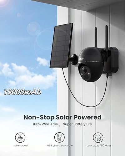 Miniatura 10 de ieGeek Cámara de seguridad 2K inalámbrica para exteriores WiFi 24G 360 View Pan Tilt Strobe LightSpotlight Sistema de seguridad para el hogar con