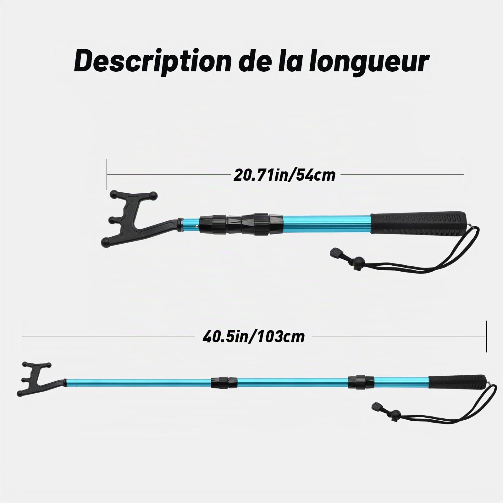 SAN LIKE Barre Télescopique pour Amarrage d'accessoires de Bateau Flottants, Tige de Poussée de Bateau Ponton pour Amarrage de Bâtons d'ancrage, Gaffe à Bateau Légers Durables en Aluminium Noir 3,6M