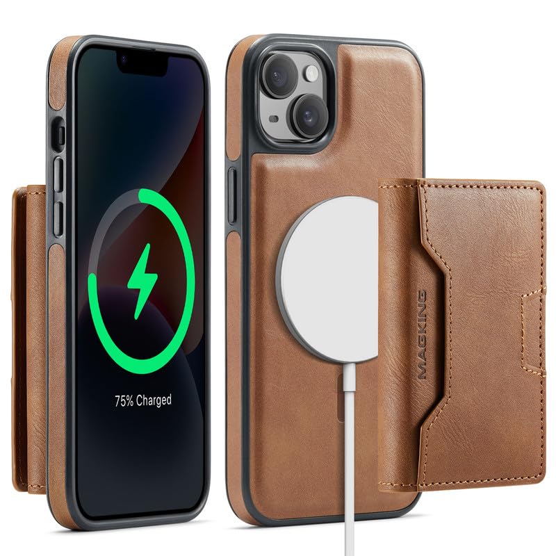 Carcasa iPhone 14 Plus anticaída con bloqueo RFID y trasera magnética desmontable