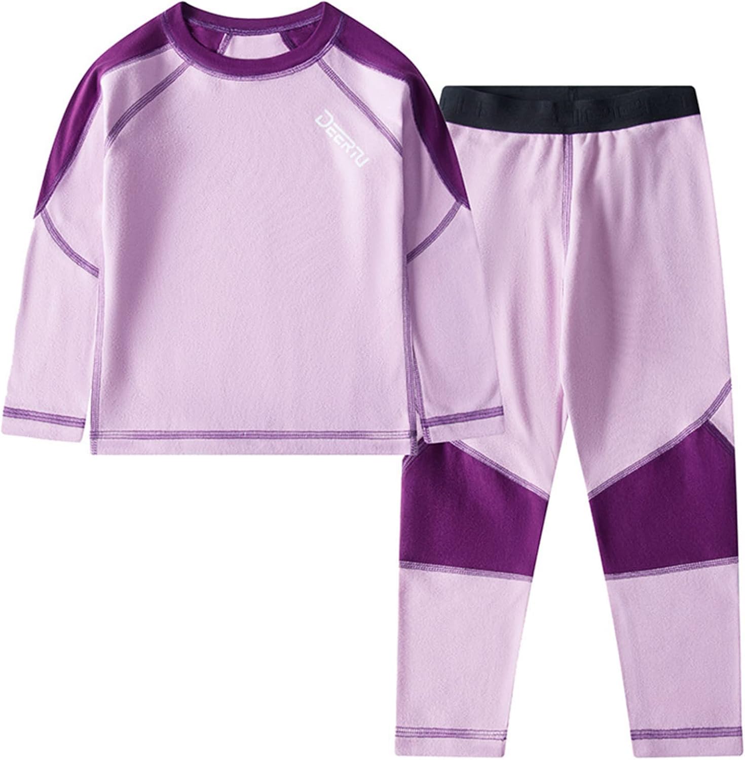 Kids Boy Girls Thermal Underwear Set Long Sleeve Base Layer Top with Leggings Winter Warm Suit