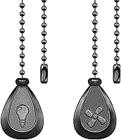 Vista 9 de Cadena de tracción plateada para ventilador de techo, 2 unidades de extensión decorativa de 12 pulgadas, extensión de cadena de bolas de cuentas