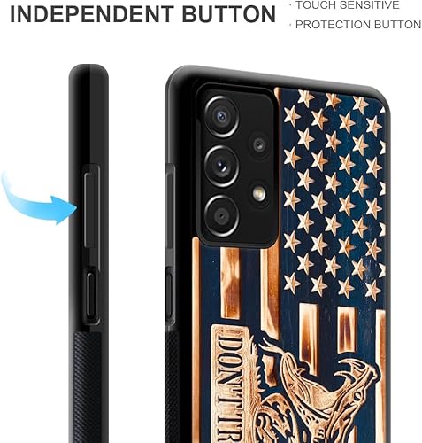 Miniatura 3 de DAIZAG Funda compatible con Samsung Galaxy A23, Dont Tread on Me Bandera Americana de grano de madera para hombre y mujer, protección a prueba de