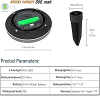 Vista 4 de Luces solares para exteriores, paquete de 12 luces solares de jardín para camino, patio, cubierta, césped, patio, pasarela, entrada de vehículos