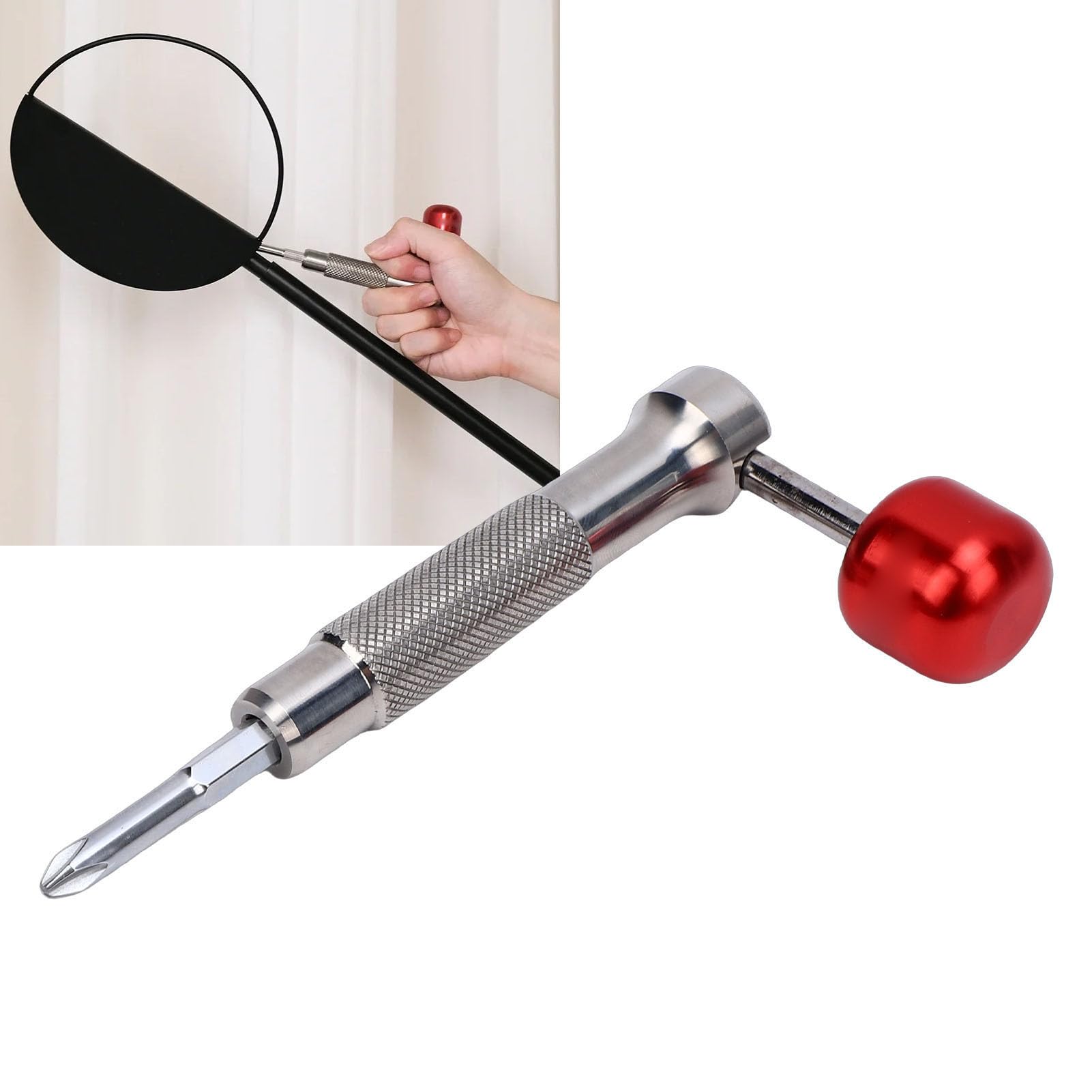 Fabater Set di Chiave a Cricchetto Esagonale e Cacciavite, Cacciavite a Cricchetto con 13 Punte e Bussole, Mandrino da 6,35 Mm, Impugnatura Ergonomica per Moto e Bici