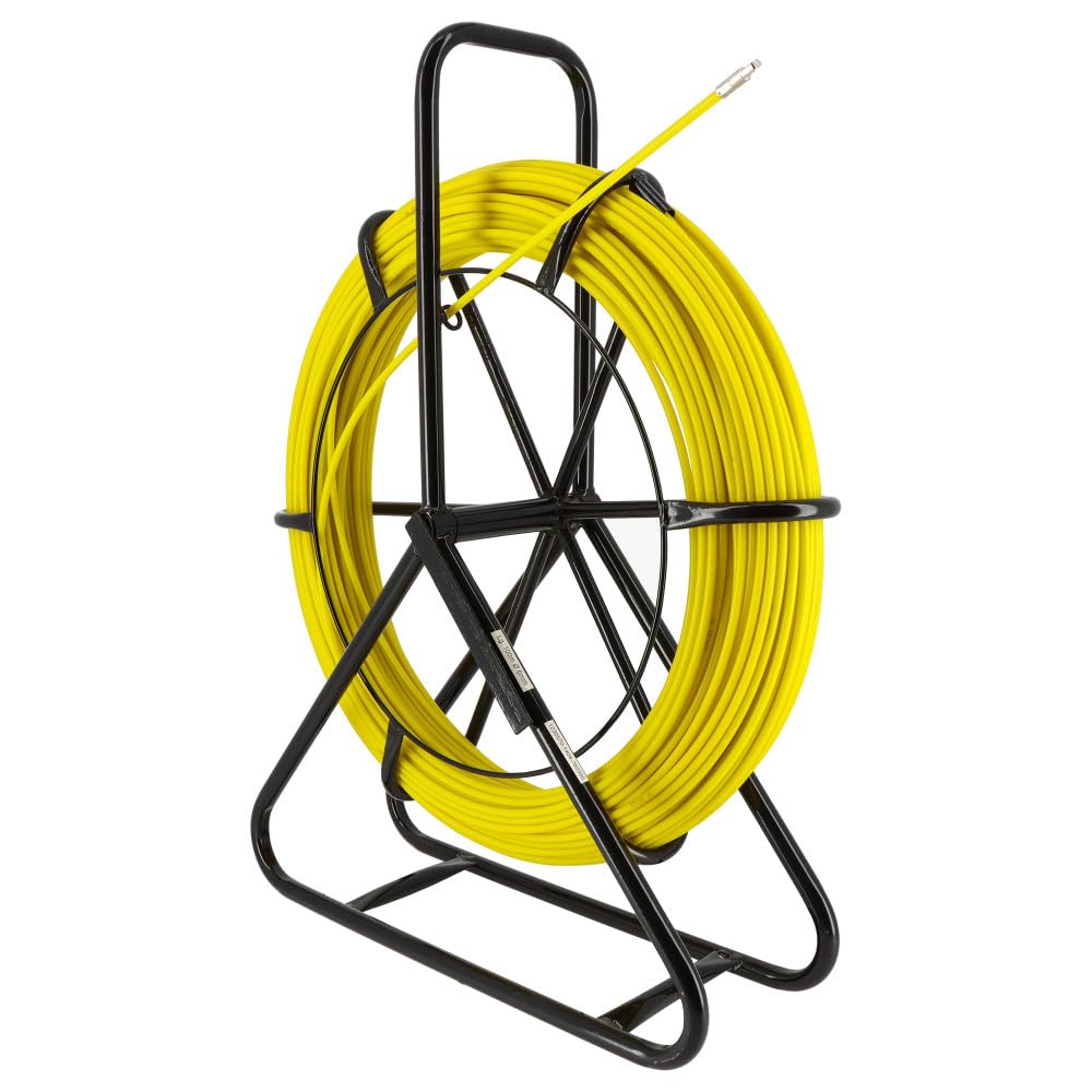Aiguille tire fil sur dévidoir - 6mm - longueur 100m - Tire câble électricien Fibre de verre