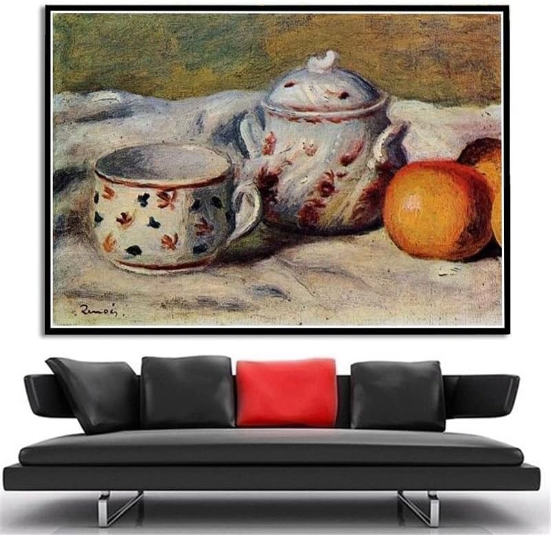 Miniatura 2 de Naturaleza muerta con taza y azucarero. Pierre Auguste Renoir DIY 5D Diamond Painting Kits DIY Artesanía para decoración de pared del hogar, regalos