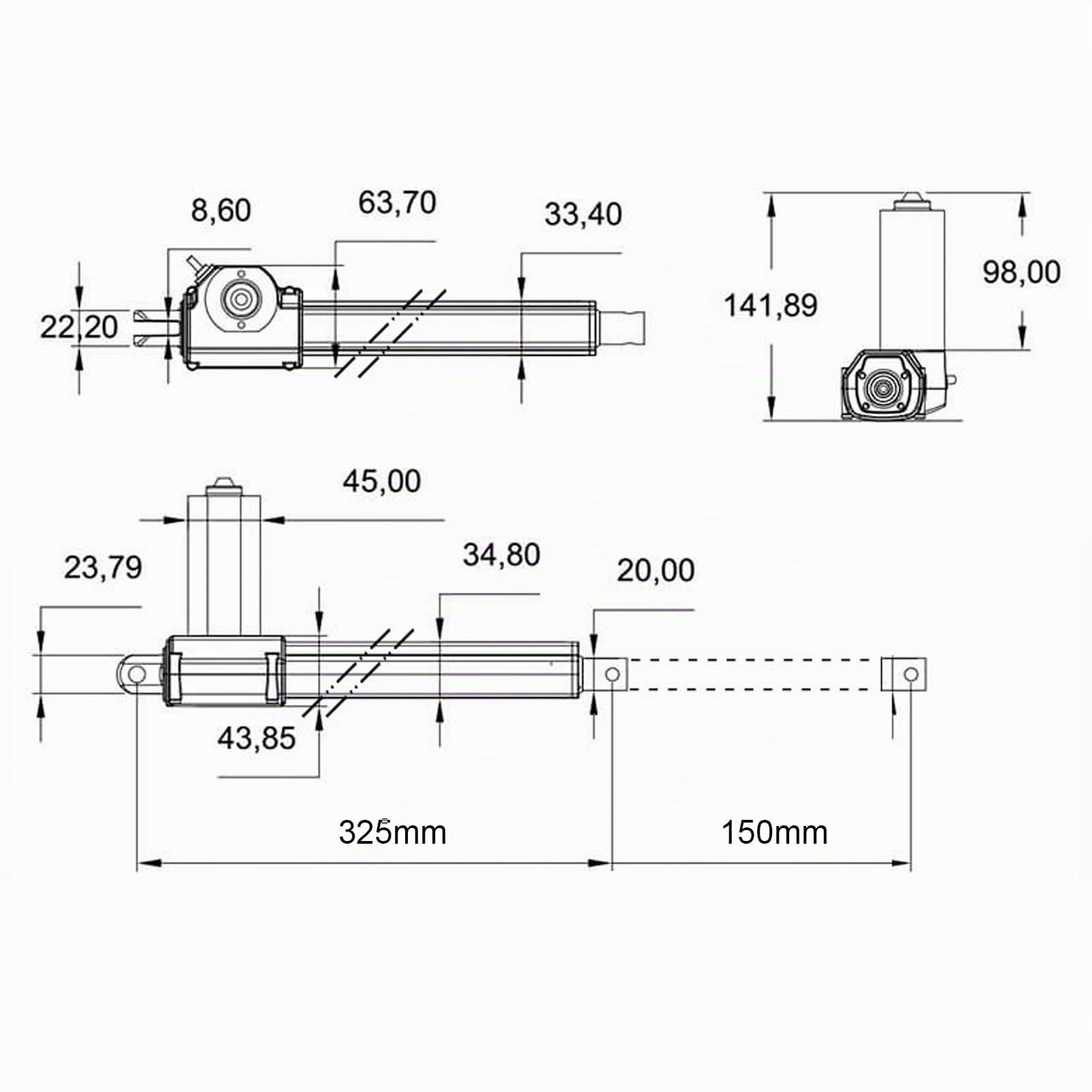 Motor eléctrico para sillón reclinable, sillas Elevadoras, actuador de sofá, Motor de Repuesto DC24V con Poco Ruido Durante el Uso y Ahorro de Espacio.