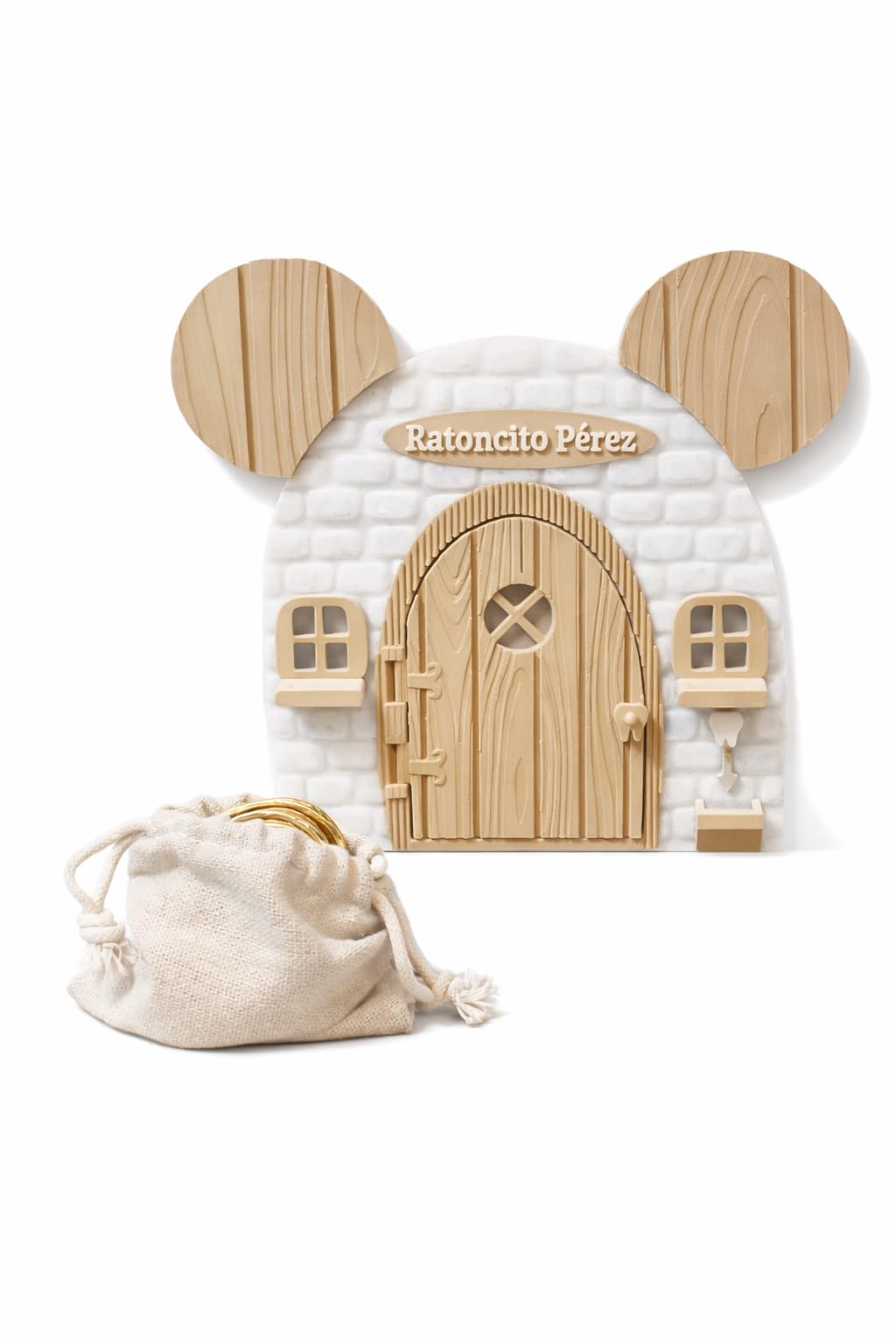Puerta Ratoncito Pérez, ideal para decorar la habitación de tus hijos. Casa con Puerta que se Abre con cajón para colocar el diente.Casa mágica del Ratón Pérez.