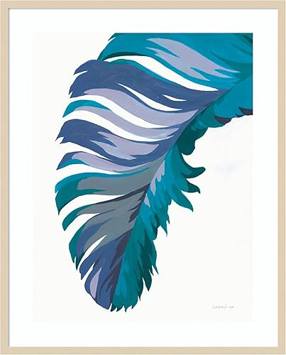 Amanti Art Framed Wall Art Print 41x33 Retro Big Leaf I Cool by Danhui Nai, Abstract Wall Art, Modern Contemporary Decor, X-Large Poster Painting