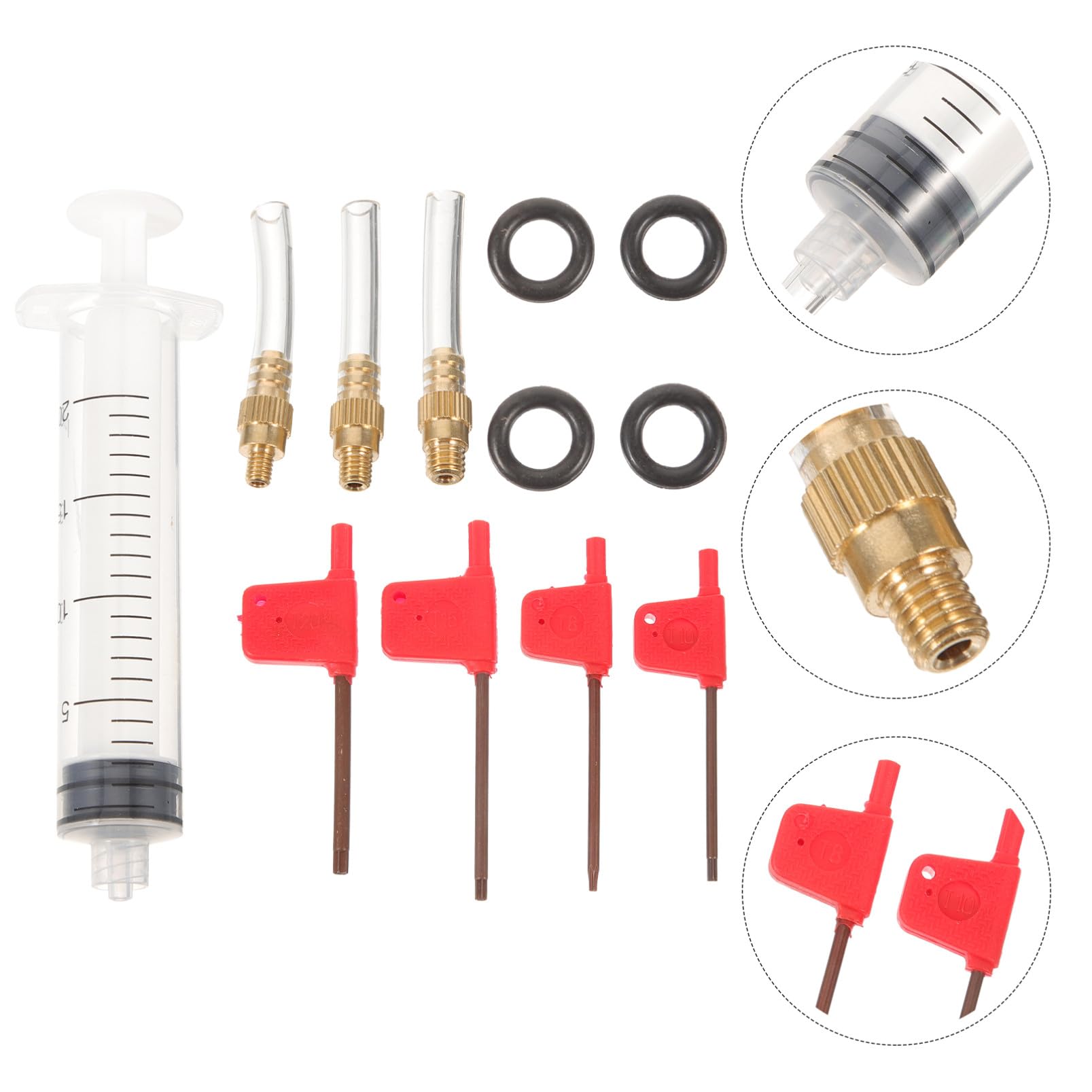 TOYANDONA Kit di Spurgo Freni per Biciclette Kit di Spurgo Freni per Mountain Bike Kit di Spurgo Freni per Bici da Ciclismo Kit di Spurgo Freni Idraulici per Bici in Metallo