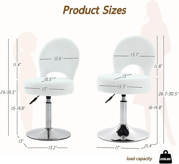 Silla de Oficina Giratoria Ajustable Sin Apoyabrazos Beige miniatura 3