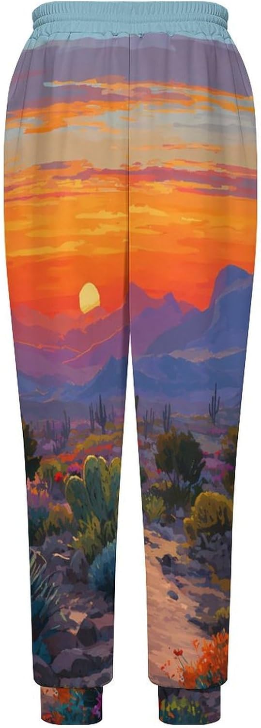 Desert Sunset And Saguaro Cacti Men Pants Lightweight Sweatpants Joggers Pant 4XL