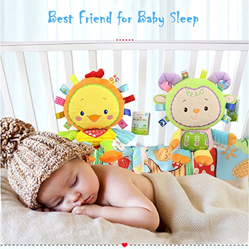 Image of Monkey Taggie Activity Blanket and Sensory Toy Baby Gifts for Newborns Baby,Infant,Lovey Soft Toy - Clam Down and Play Your Baby, Baby taggy Toy
