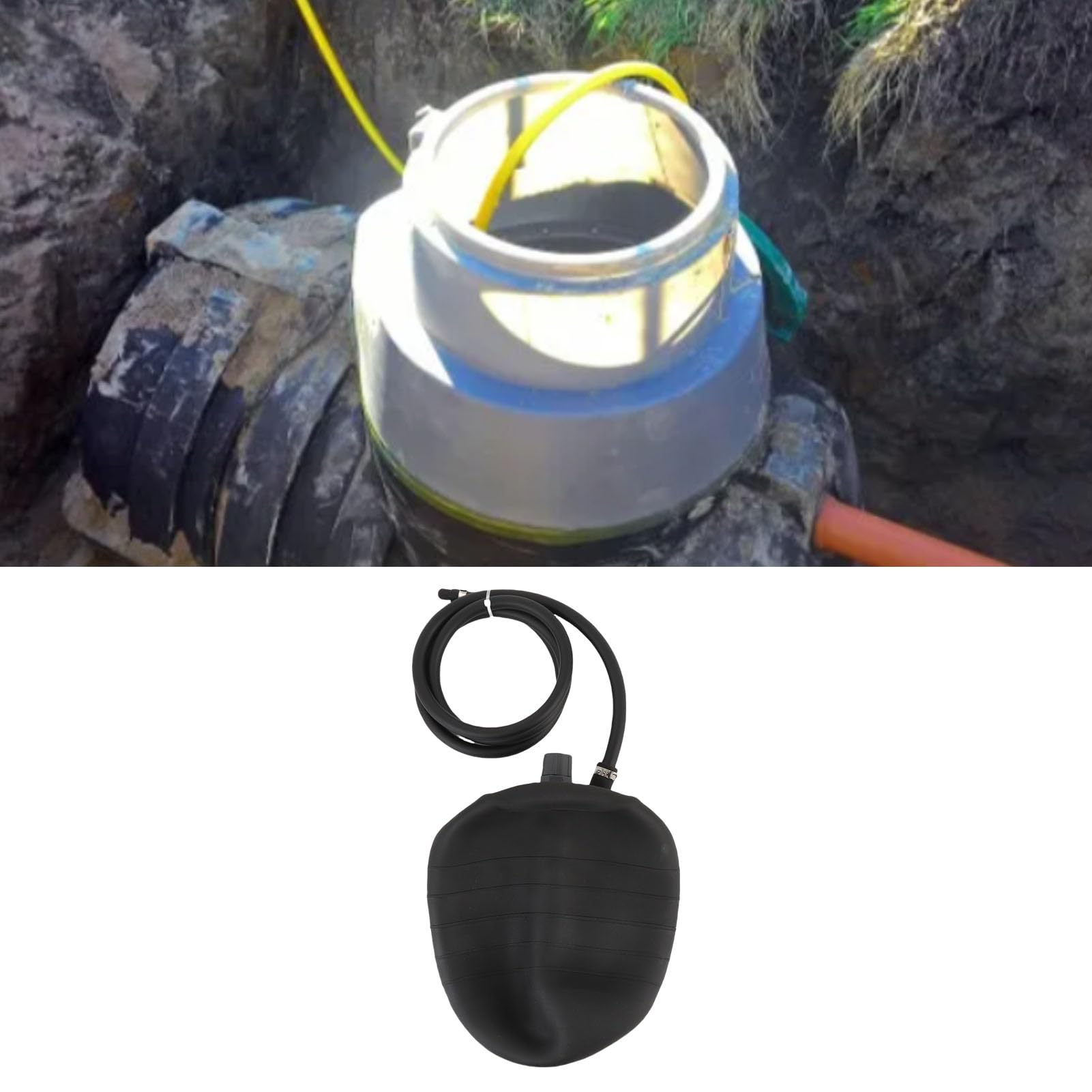 TOPINCN Tappo per Tubi Gonfiabile, Tappo di Prova per Fognatura in PVC, Tubo di Prolunga Ad Alta Elasticità, Palloncino di Prova in Gomma per L'ispezione delle Condotte Fognarie per Il (L)