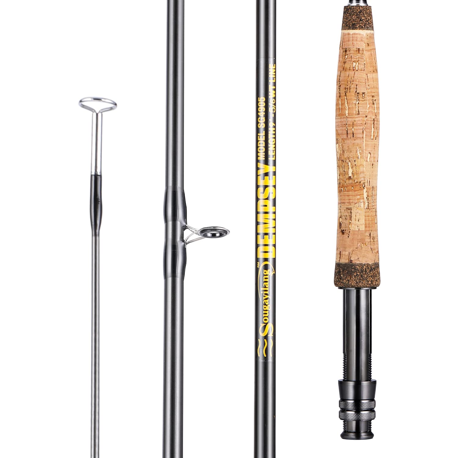 Sougayilang Fly Fishing Rod 4-Piece 9-Feet Lightweight Ultra Portable Fly Fishing Pole for Trout Salmon Sunfish Outfit Travel Fishing