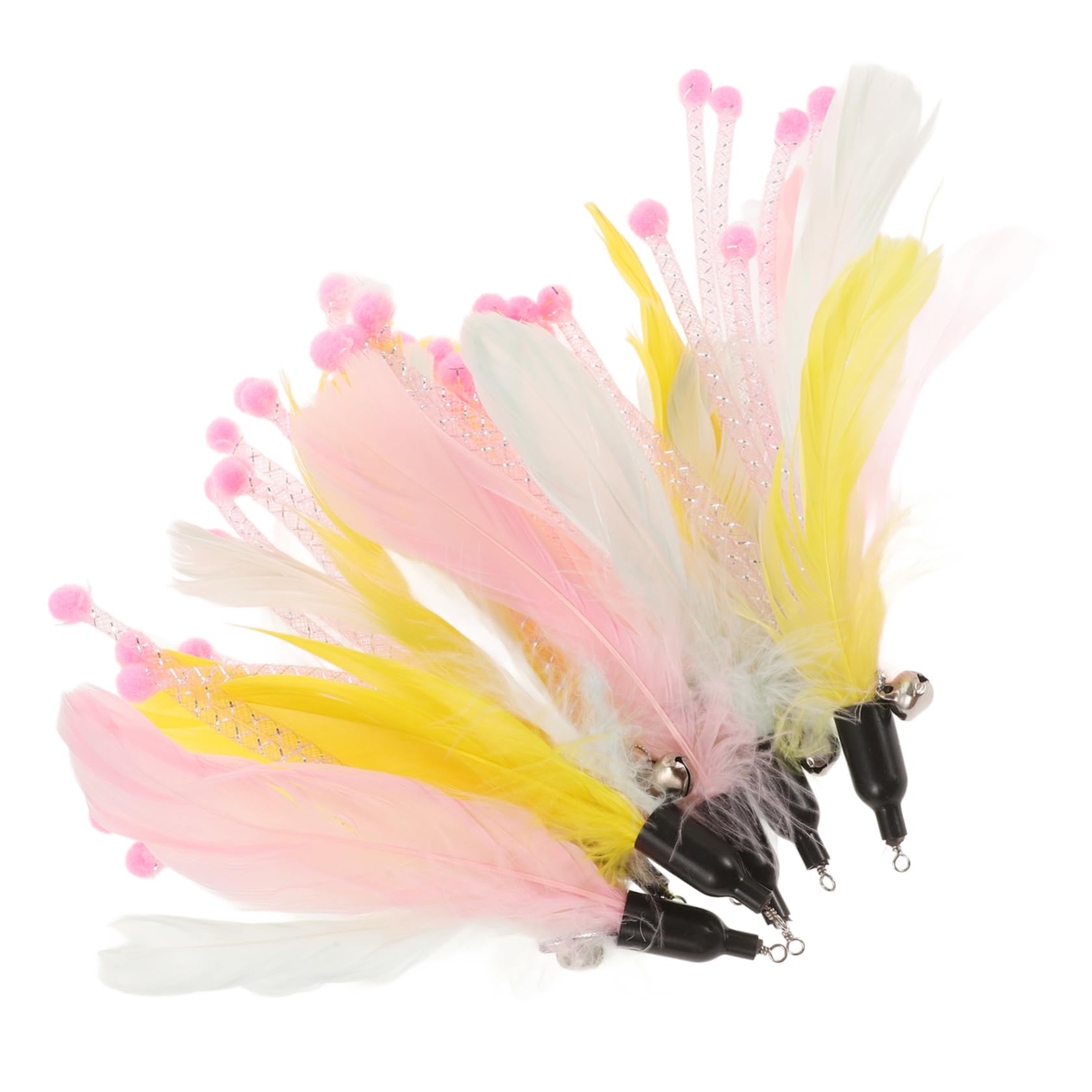 Hohopeti 40pièces Jouets à Plumes pour Chats Recharge De Interactive pour Chat Accessoires De Jeu pour Énergie Et Ennui des Félins