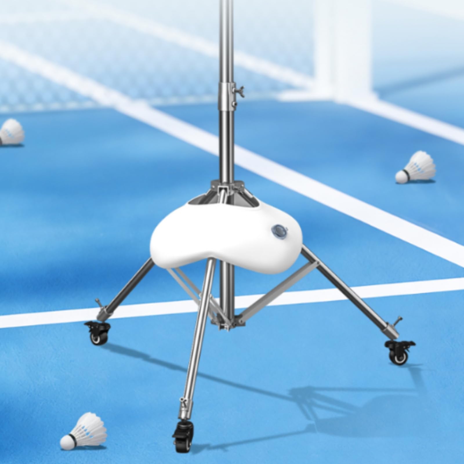 Harilla Lot Dentraînement Badminton avec Poteau, Modèle Phare pour Double, Entraîneur De Badminton 4,8 M, Sac D Eau 7 Kg, sans roulettes, Sac De Rangement Inclus