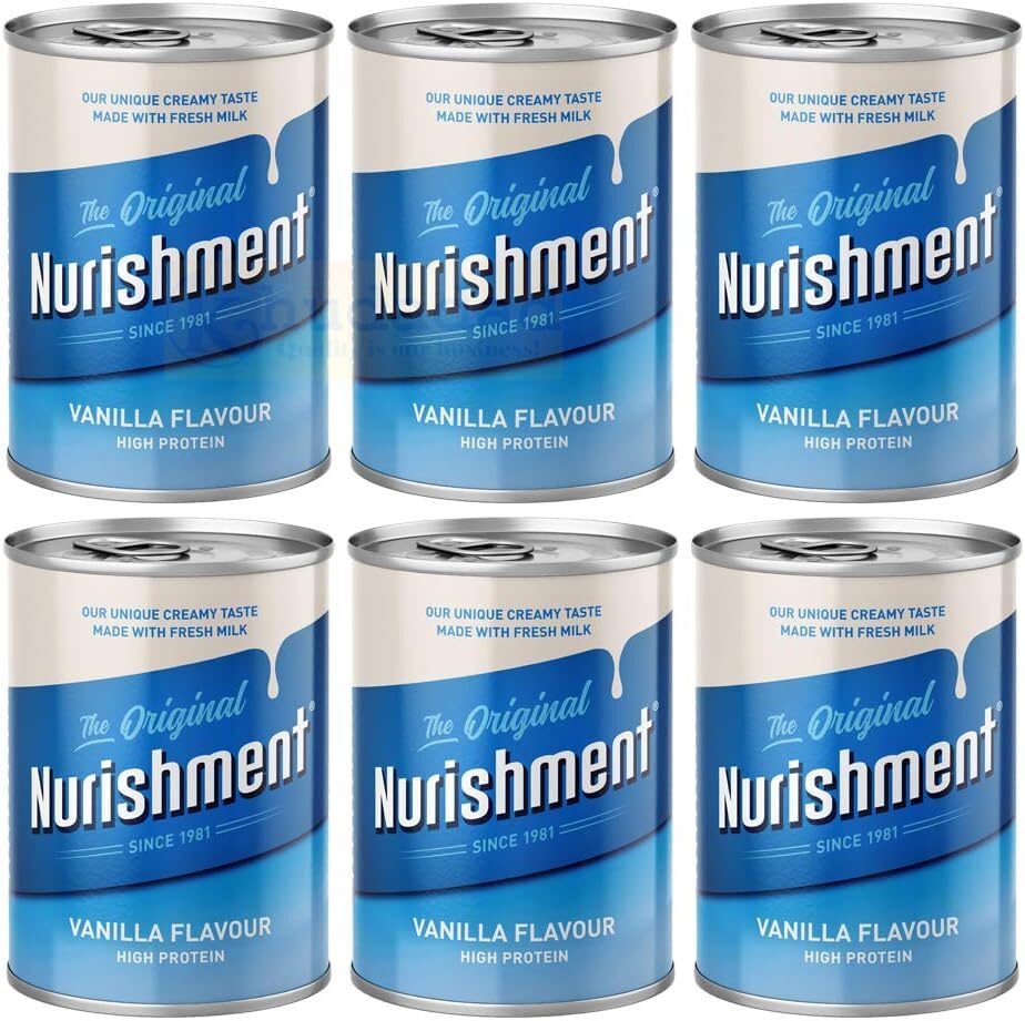 Nourishment Vanilla Flavour 400g Cans | Creamy & Delicious High-Protein Enriched Milk Drink | Convenient Ready-to-Drink Shake (6x)