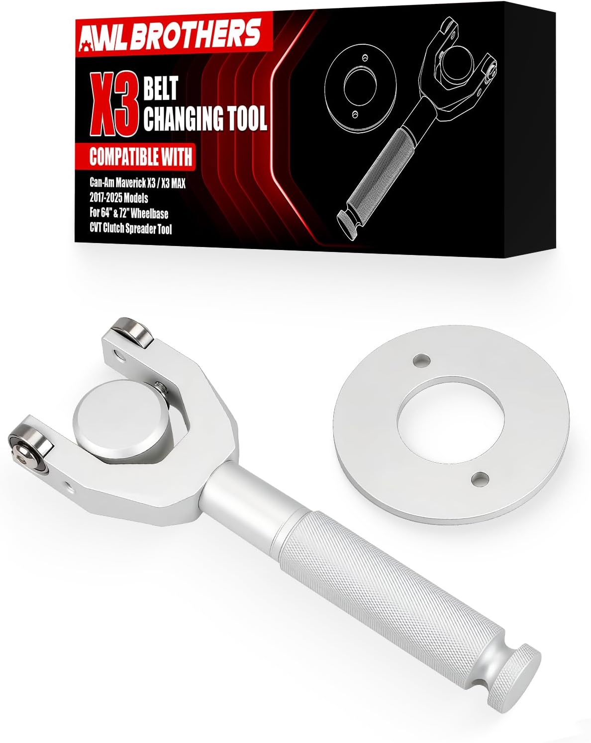 X3 Belt Changing Tool, Clutch Removal Kit Compatible with Can-Am Maverick X3 / X3 MAX 2017-2025, CVT Belt Change Tool Fits 64" & 72" Wheelbase, Secondary Clutch Spreader Tool