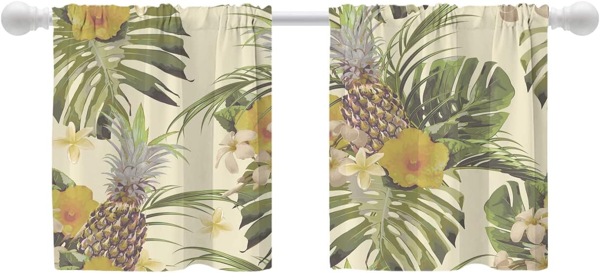 Shrahala Beautiful Tropical Flower Curtains for Kitchen Window