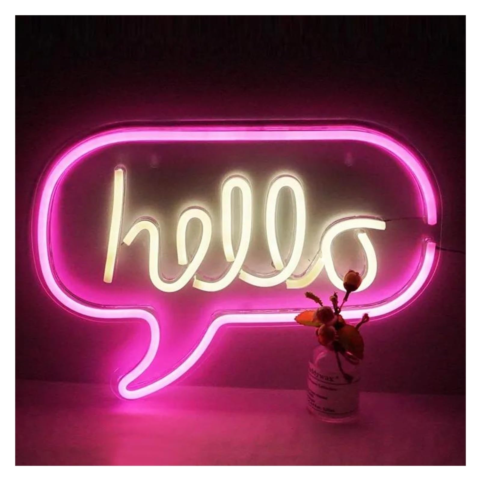 luoliang Illuminazione al neon Ciao per insegna al per neon a con luce alimentata tramite decorazione da parete per negozi soggiorno ufficio bar ristorante