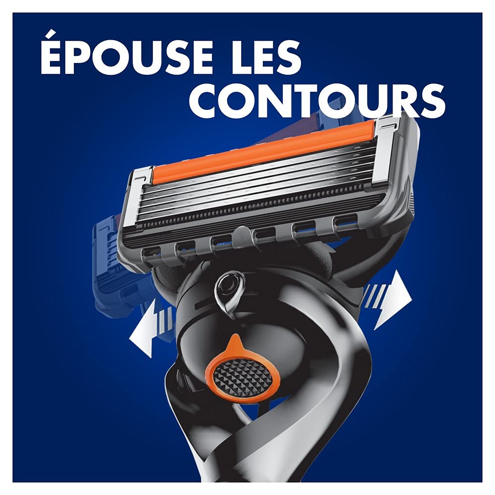 Gillette ProGlide Coffret Rasoir Homme + 1 Recharge Lames + Fusion5 Gel Rasage Peaux Sensibles 200 ml + Protège-Lames Voyage + Trousse Voyage