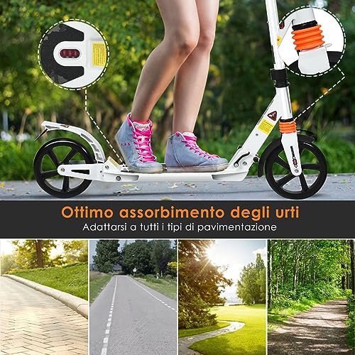COSTWAY Monopattino a Spinta Pieghevole e