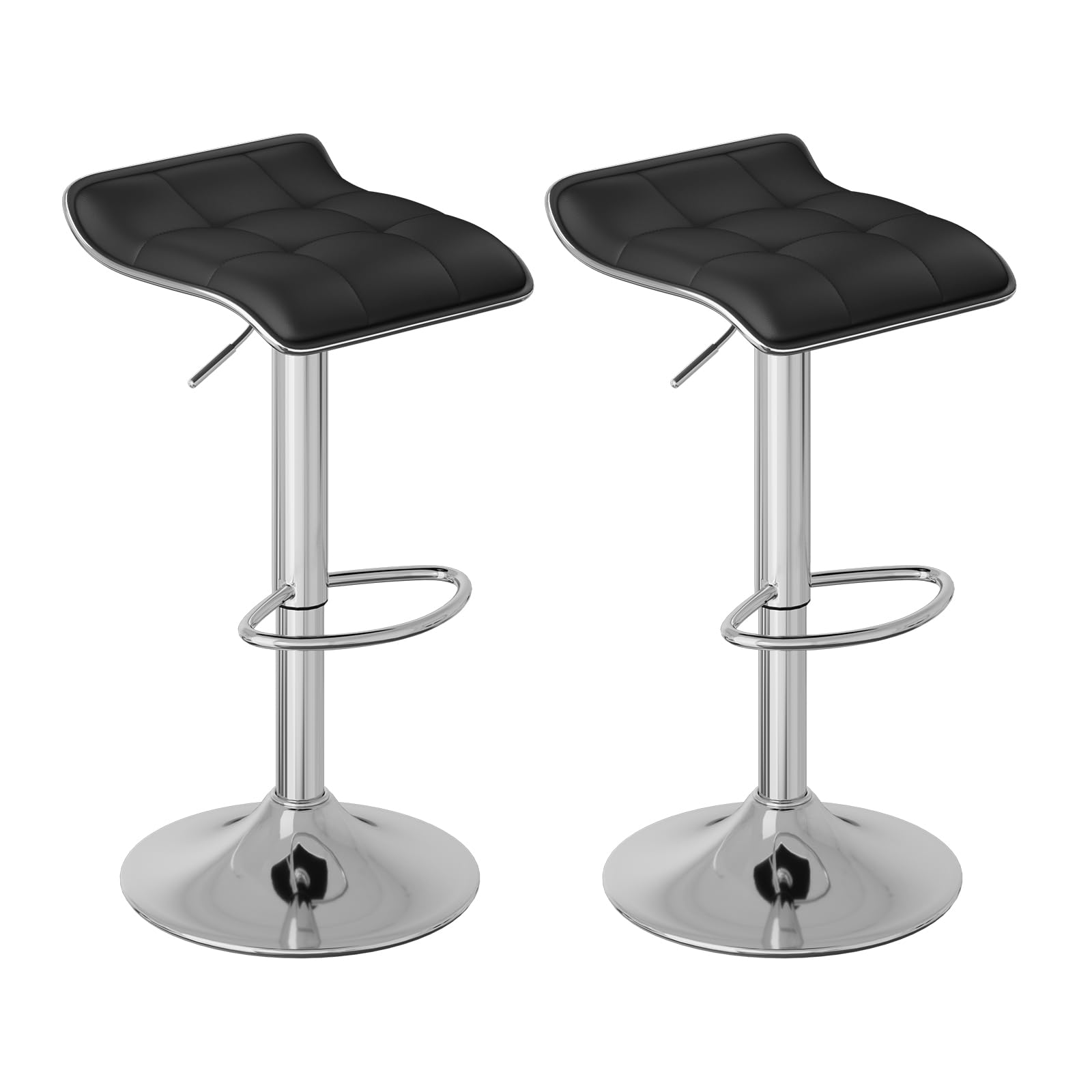 WOLTU Barkruk Set van 2, Barstoel, Barkruk met Voetensteun, Hoogte Verstelbaar, 360° Draaibaar, Gemaakt van PU Leer Metaal, voor Bar, Keuken, Woonkamer, Bar, Café, Zwart WOLTU Barkruk Set van 2, Barstoel, Barkruk met Voetensteun, Hoogte Verstelbaar, 360° Draaibaar, Gemaakt van PU Leer Metaal, voor Bar, Keuken, Woonkamer, Bar, Café, Zwart