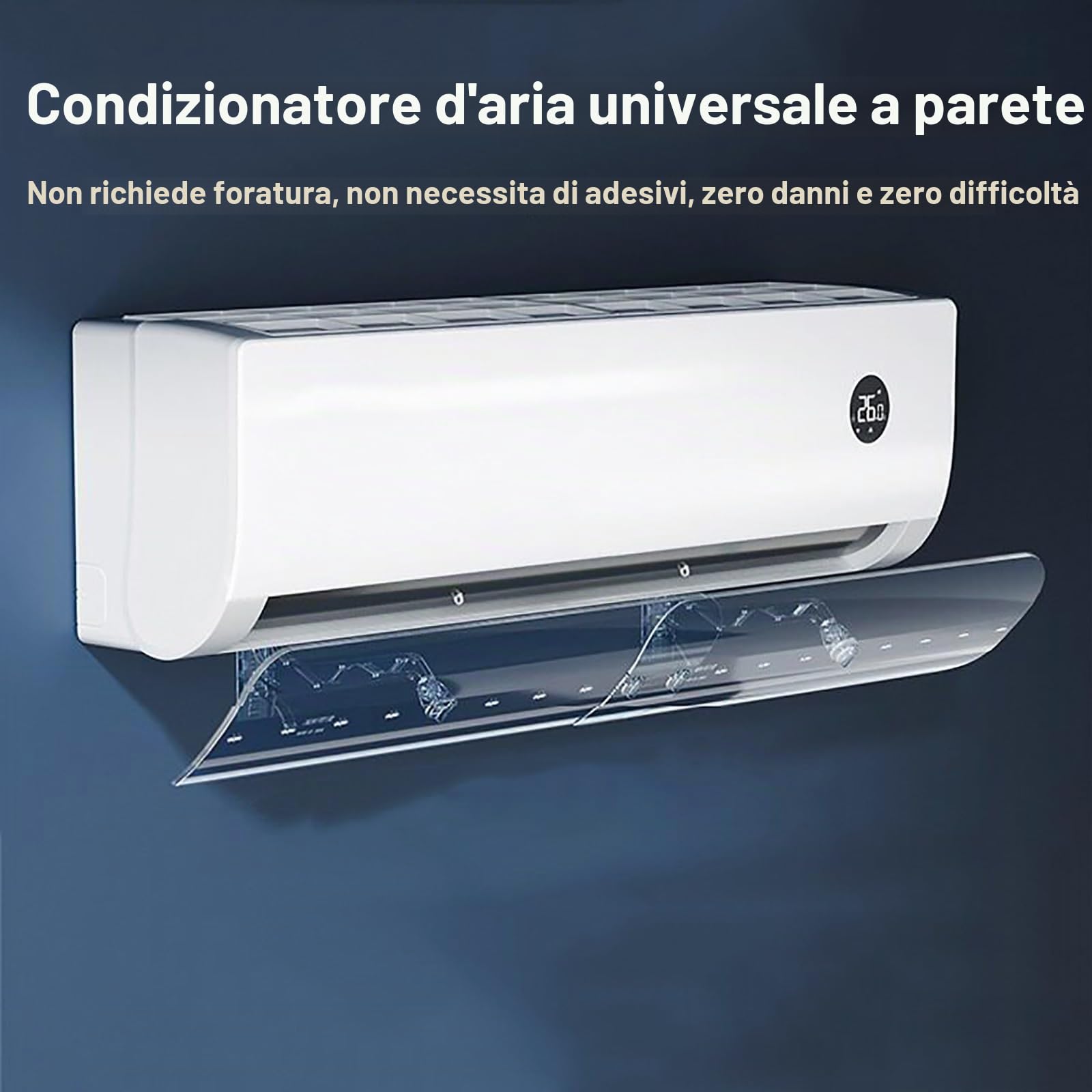 Deflettore Condizionatore Universale Trasparente, Deflettori per Condizionatori Regolabile, Estensibile da 50 a 102 cm, Anti-Flusso D'aria Diretto