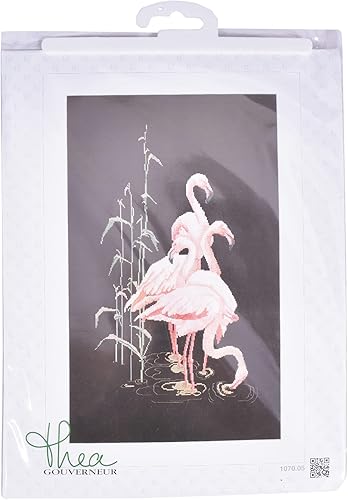 Miniatura 5 de Thea Gouverneur - Kit de punto de cruz, flamenco, color negro Aida, 18 unidades, para adultos, 1070.05