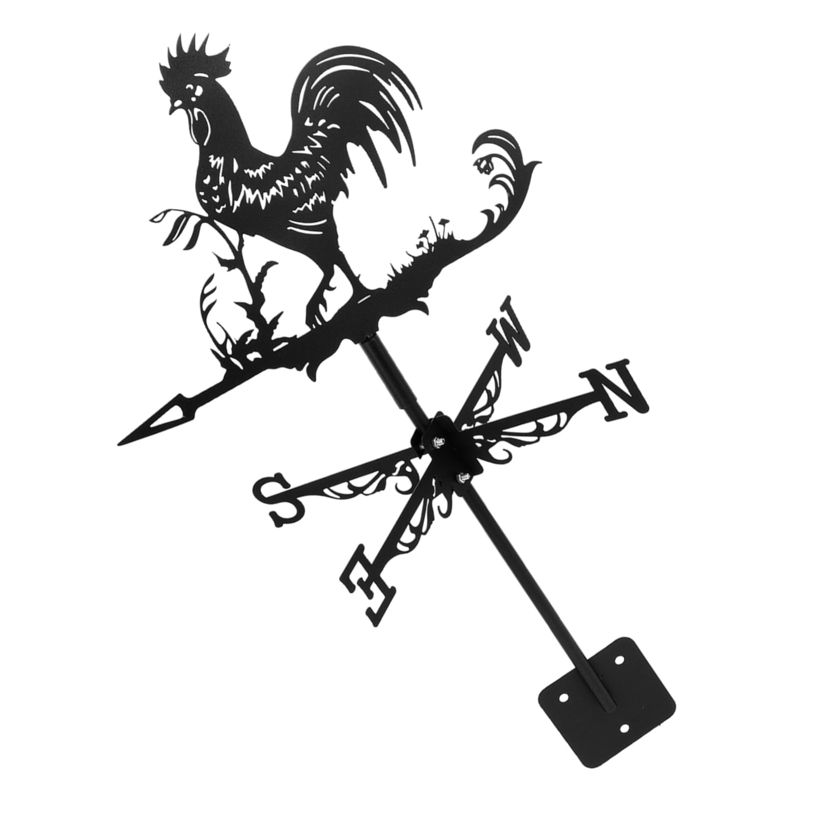 Indicateur de direction du vent pivotant coq en fer robuste jardin