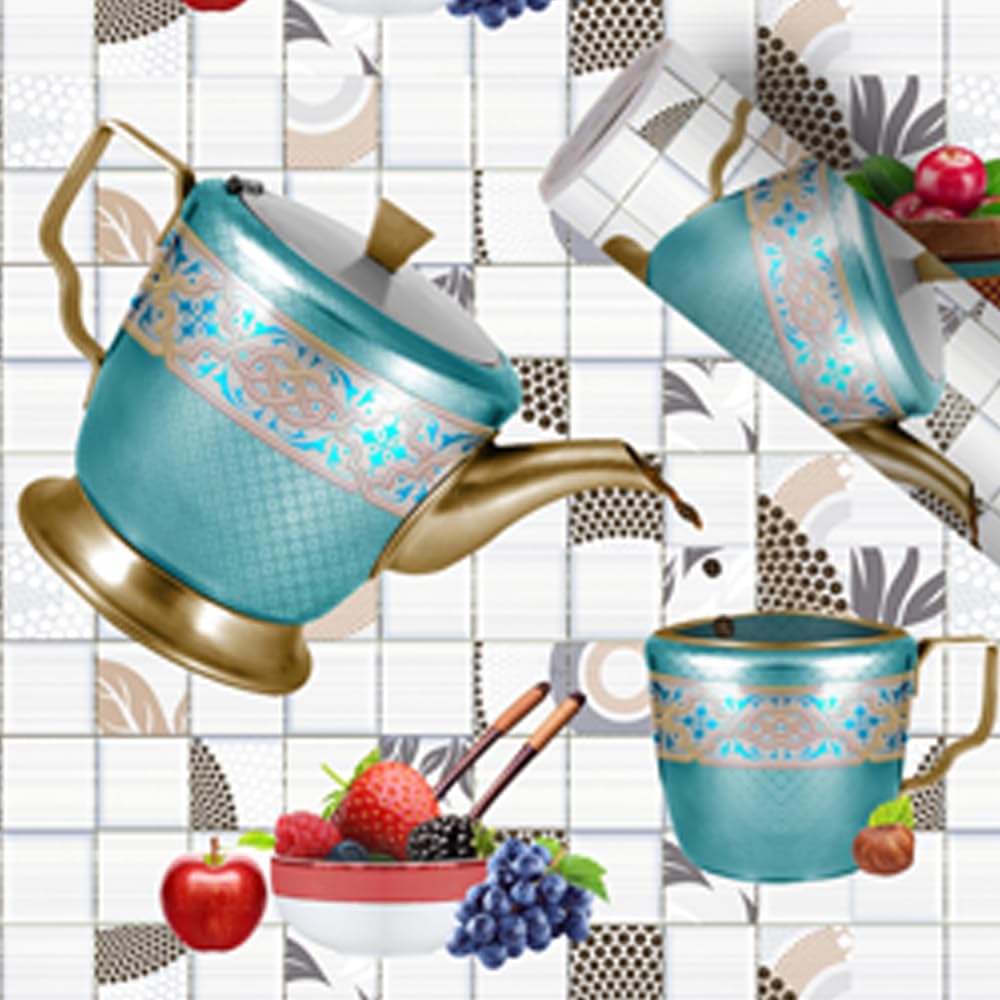 BDM WALLPAPER for Kitchen Decoration Wall Sticker for Kitchen Decoration Home Decor self Adhesive Rolls Blue Tea 240 x 40 cm (B0CC2PV8MJ) Amazon Price History, Amazon Price Tracker