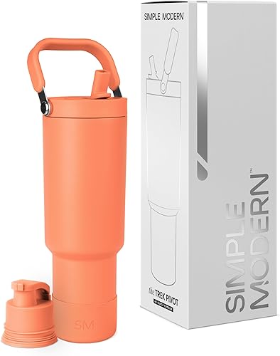 Miniatura 70 de Simple Modern Trek Pivot | Vaso con tapa abatible y popote de 30oz con asa | Botella de agua y bota | Popotes y tapas de chupito intercambiables |