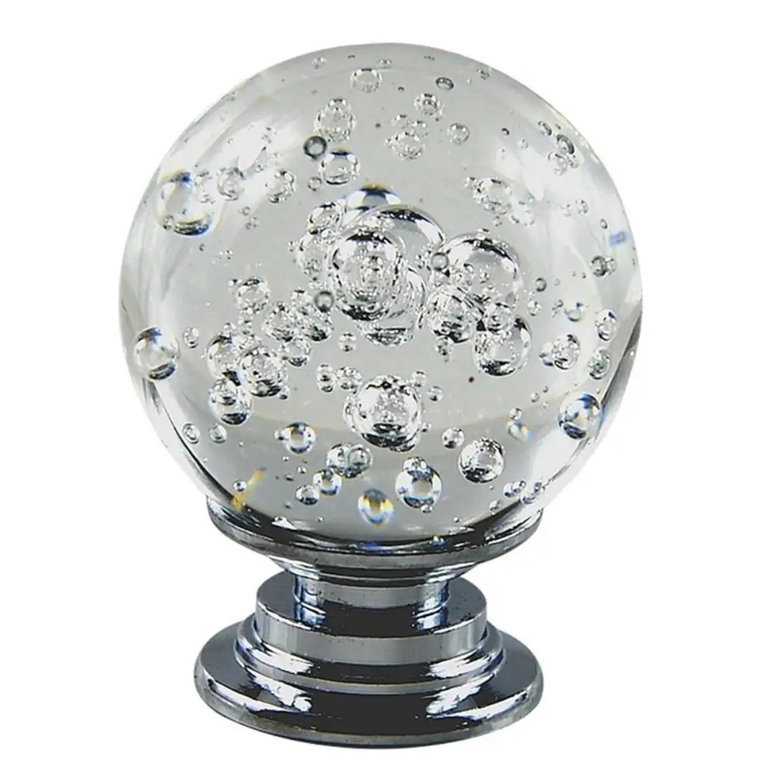 Mdsrfgn White Crystal Door Knobs Knob Drawer Handle Round Crystal Ball Cupboard Wardrobe Furniture Door Pull(White)
